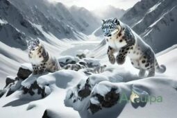 Camuflagem dos leopardos-das-neves em ambientes gelados