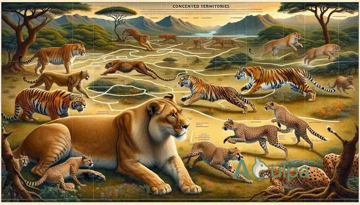 Territórios disputados entre felinos selvagens